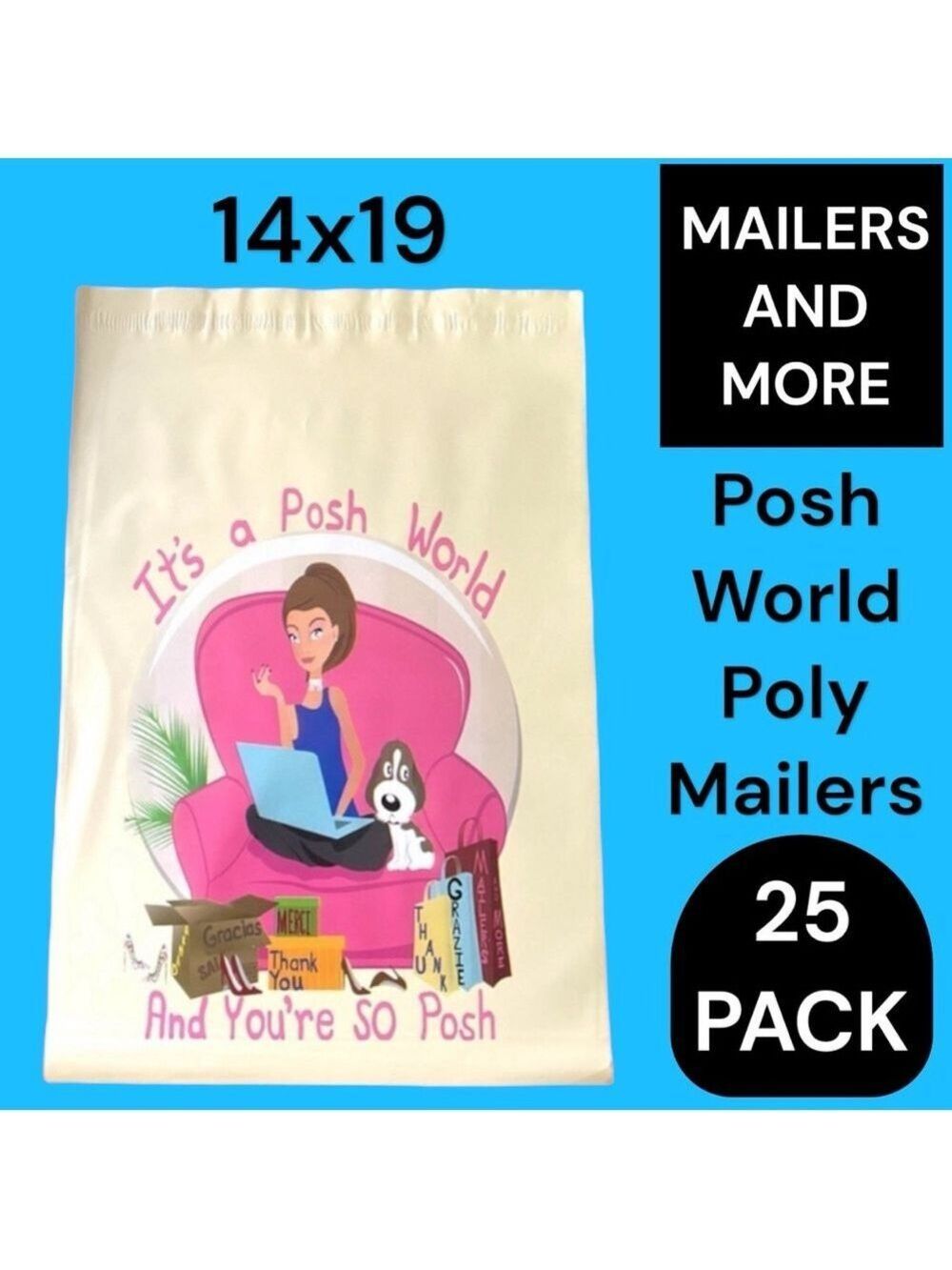 25 14X19 Posh World Poly Mailers PRICE IS FIRM - Picture 4 of 12